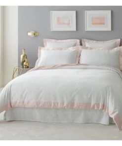 MPC Maison Draps Plats Drap Plat Luxe En Satin De Coton Rose Pâle 270x310 Cm