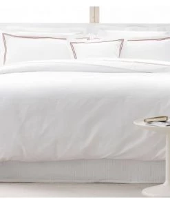 MPC Maison Draps Plats Drap Plat Luxe En Satin De Coton Rouge 240x310 Cm