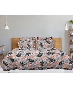 Blanc Avenue Draps Plats Drap Plat Satin De Coton 180x290 Cm Imprimé Tropical