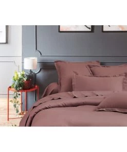 Blanc Avenue Draps Plats Drap Plat Satin De Coton 240x300 Cm Rose