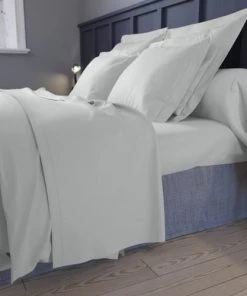 Dodo Draps Plats Drap Plat Satin De Coton Coloris Acier 270x300 Cm