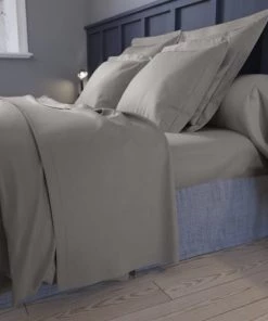 Dodo Draps Plats Drap Plat Satin De Coton Coloris Gris 270x300 Cm