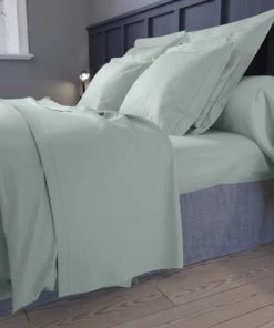 Dodo Draps Plats Drap Plat Satin De Coton Coloris Menthe 240x300 Cm