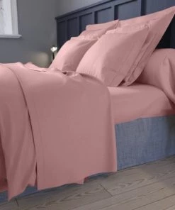 Dodo Draps Plats Drap Plat Satin De Coton Coloris Rose 240x300 Cm