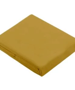 Home Maison Draps Plats Drap Plat Uni En 100 % Coton Coton Moutarde 290 X 180