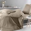 Montéléone Draps Plats Drap Plat Uni En Percale Beige 180x290 -Couvre-lits Soldes 2022 drap plat uni en percale beige 180x290 8