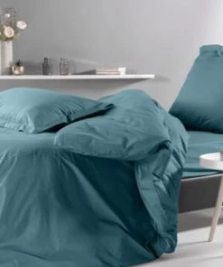 Montéléone Draps Plats Drap Plat Uni En Percale Vert 240x300 -Couvre-lits Soldes 2022 drap plat uni en percale bleu 240x300 8