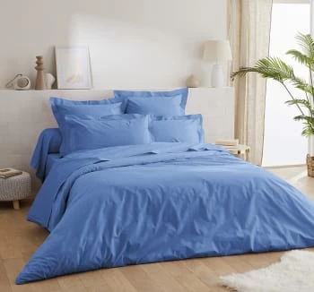 Ligne Du Blanc Draps Plats Drap Plat Uni Percale De Coton 80 Fils 180x290 Bleu Canard 5 Ligne Du Blanc Draps Plats Drap Plat Uni Percale De Coton 80 Fils 180x290 Bleu Canard – Image 3