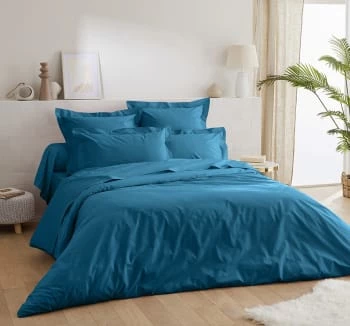 Ligne Du Blanc Draps Plats Drap Plat Uni Percale De Coton 80 Fils 270x300 Bleu Lagon 6 Ligne Du Blanc Draps Plats Drap Plat Uni Percale De Coton 80 Fils 270x300 Bleu Lagon – Image 4