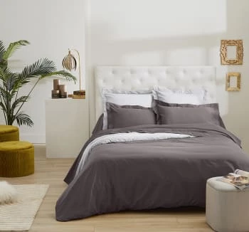 Ligne Du Blanc Draps Plats Drap Plat Uni Satin De Coton 120 Fils 180x290 Taupe 7 Ligne Du Blanc Draps Plats Drap Plat Uni Satin De Coton 120 Fils 180x290 Taupe – Image 5