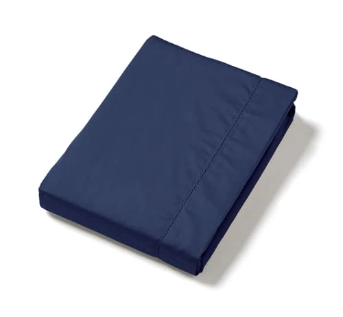 Ligne Du Blanc Draps Plats Drap Plat Uni Satin De Coton 120 Fils 180x290 Marine 4 Ligne Du Blanc Draps Plats Drap Plat Uni Satin De Coton 120 Fils 180x290 Marine – Image 2