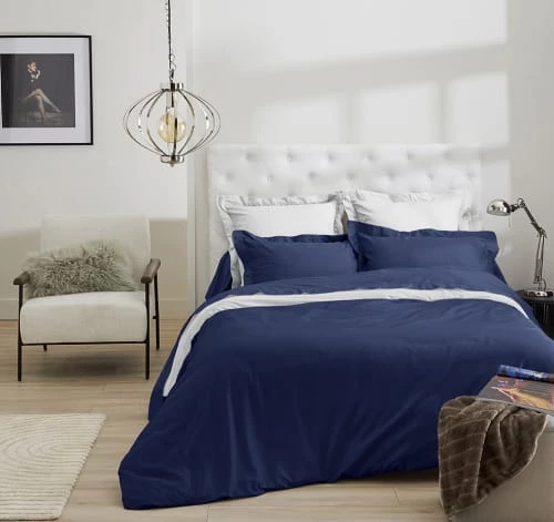 Ligne Du Blanc Draps Plats Drap Plat Uni Satin De Coton 120 Fils 180x290 Marine 3 Ligne Du Blanc Draps Plats Drap Plat Uni Satin De Coton 120 Fils 180x290 Marine