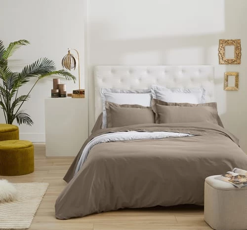 Ligne Du Blanc Draps Plats Drap Plat Uni Satin De Coton 120 Fils 180x290 Taupe 3 Ligne Du Blanc Draps Plats Drap Plat Uni Satin De Coton 120 Fils 180x290 Taupe