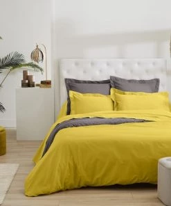 Ligne Du Blanc Draps Plats Drap Plat Uni Satin De Coton 120 Fils 240x300 Gris Fonce