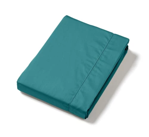 Ligne Du Blanc Draps Plats Drap Plat Uni Satin De Coton 120 Fils 240x300 Vert Petrole 4 Ligne Du Blanc Draps Plats Drap Plat Uni Satin De Coton 120 Fils 240x300 Vert Petrole – Image 2