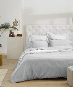 Ligne Du Blanc Draps Plats Drap Plat Uni Satin De Coton 120 Fils 270x300 Marine -Couvre-lits Soldes 2022 drap plat uni satin de coton 120 fils 270x300 gris perle 1