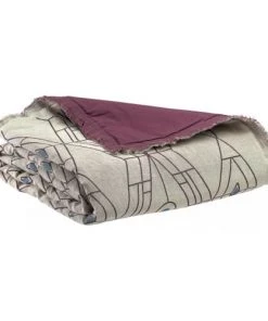 Vivaraise Couvre-lits Edredon En Lin Bordeaux 80 X 180