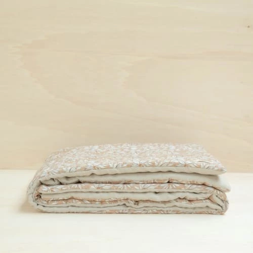 Gabrielle Paris Couvre-lits Edredon En Lin Lavé Imprimé Feuille Beige 90x190 5 Gabrielle Paris Couvre-lits Edredon En Lin Lavé Imprimé Feuille Beige 90x190 – Image 3