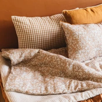 Gabrielle Paris Couvre-lits Edredon En Lin Lavé Imprimé Feuille Beige 90x190 8 Gabrielle Paris Couvre-lits Edredon En Lin Lavé Imprimé Feuille Beige 90x190 – Image 6