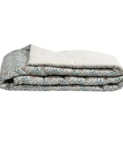 Gabrielle Paris Couvre-lits Edredon En Lin Lavé Imprimé Fleuri Bleu 90x190