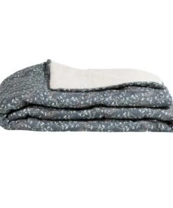 Gabrielle Paris Couvre-lits Edredon En Lin Lavé Imprimé Fleuri Bleu Foncé 90x190