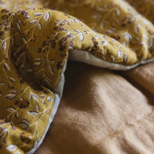 Gabrielle Paris Couvre-lits Edredon En Lin Lavé Imprimé Fleuri Jaune 90x190 7 Gabrielle Paris Couvre-lits Edredon En Lin Lavé Imprimé Fleuri Jaune 90x190 – Image 5