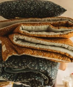 Gabrielle Paris Couvre-lits Edredon En Lin Lavé Imprimé Fleuri Marron 90x190 -Couvre-lits Soldes 2022 edredon en lin lave imprime fleuri marron 90x190 4