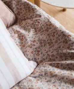 Gabrielle Paris Couvre-lits Edredon En Lin Lavé Imprimé Fleuri Rose 90x190 -Couvre-lits Soldes 2022 edredon en lin lave imprime fleuri rose 90x190 4