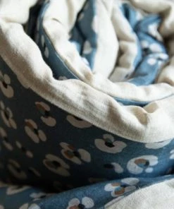Gabrielle Paris Couvre-lits Edredon En Lin Lavé Imprimé Léopard Bleu Foncé 90x190 -Couvre-lits Soldes 2022 edredon en lin lave imprime leopard bleu fonce 90x190 3