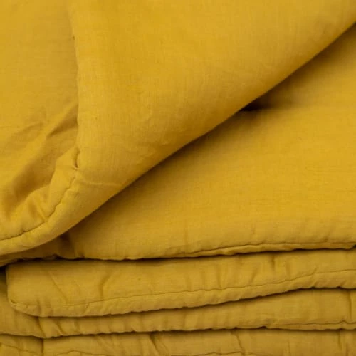 Gabrielle Paris Couvre-lits Edredon En Lin Lavé Jaune 90x190 7 Gabrielle Paris Couvre-lits Edredon En Lin Lavé Jaune 90x190 – Image 5