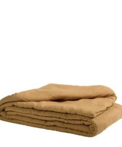 Gabrielle Paris Couvre-lits Edredon En Lin Lavé Marron Camel 90x190
