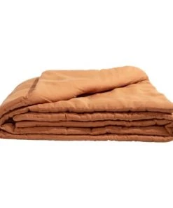 Gabrielle Paris Couvre-lits Edredon En Lin Lavé Marron Cuivre 90x190