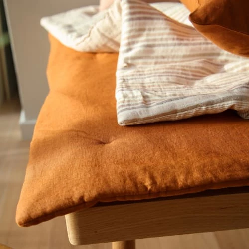 Gabrielle Paris Couvre-lits Edredon En Lin Lavé Marron Cuivre 90x190 7 Gabrielle Paris Couvre-lits Edredon En Lin Lavé Marron Cuivre 90x190 – Image 5