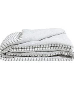 Gabrielle Paris Couvre-lits Edredon En Lin Lavé Noir/crÚme 90x190