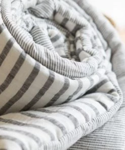 Gabrielle Paris Couvre-lits Edredon En Lin Lavé Noir/crème 90x190 -Couvre-lits Soldes 2022 edredon en lin lave noir creme 90x190 3