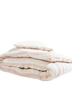 Gabrielle Paris Couvre-lits Edredon En Lin Lavé Rayé Rose/crème 90x190 -Couvre-lits Soldes 2022 edredon en lin lave raye rose creme 90x190 4