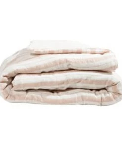 Gabrielle Paris Couvre-lits Edredon En Lin Lavé Rayé Rose/crème 90x190 -Couvre-lits Soldes 2022 edredon en lin lave raye rose creme 90x190 6