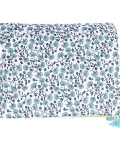 Febronie Couvre-lits Edredon En Toile Et Velours De Coton 75x180cm Bleu -Couvre-lits Soldes 2022 edredon en toile et velours de coton 75x180cm bleu 3