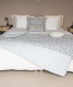 Febronie Couvre-lits Edredon En Toile Et Velours De Coton 75x180cm Bleu -Couvre-lits Soldes 2022 edredon en toile et velours de coton 75x180cm bleu 5