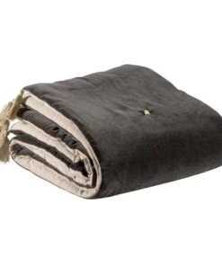 Vivaraise Couvre-lits Edredon Pompons En Coton Tonnerre 80 X 180