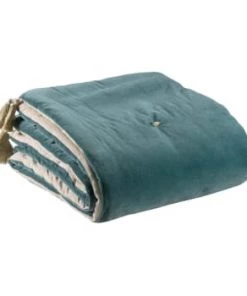 Vivaraise Couvre-lits Edredon Pompons En Coton Maïs 80 X 180 -Couvre-lits Soldes 2022 edredon pompons en coton vert de gris 80 x 180 6