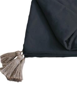 Decostars Couvre-lits Édredon Pompons Jute Gris Foncé 90x190cm -Couvre-lits Soldes 2022 edredon pompons jute gris fonce 90x190cm 2