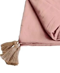 Decostars Couvre-lits Édredon Pompons Jute Vieux Rose 90x190cm -Couvre-lits Soldes 2022 edredon pompons jute vieux rose 90x190cm 2