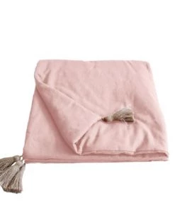 Decostars Couvre-lits Édredon Pompons Jute Vieux Rose 90x190cm -Couvre-lits Soldes 2022 edredon pompons jute vieux rose 90x190cm 3