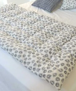 Casatera Couvre-lits Edredon Sur-matelas En Coton Imprimé Block Print Bleu De Prusse -Couvre-lits Soldes 2022 edredon sur matelas en coton imprime block print bleu de prusse 2