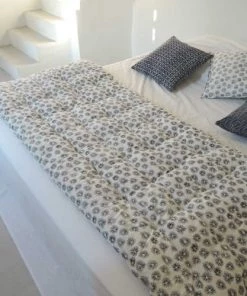 Casatera Couvre-lits Edredon Sur-matelas En Coton Imprimé Block Print Bleu De Prusse -Couvre-lits Soldes 2022 edredon sur matelas en coton imprime block print bleu de prusse 3