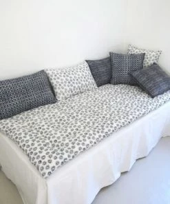 Casatera Couvre-lits Edredon Sur-matelas En Coton Imprimé Block Print Bleu De Prusse -Couvre-lits Soldes 2022 edredon sur matelas en coton imprime block print bleu de prusse 4