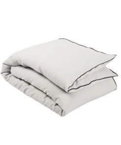 Madura Couvre-lits Housse D'édredon 90x200 Cm Calcaire Et Bourdon Noir En Lin