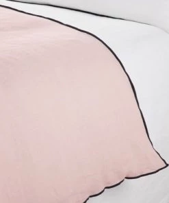 Madura Couvre-lits Housse D'édredon 90x200 Cm Rose Poudré Et Bourdon Noir En Lin -Couvre-lits Soldes 2022 housse d edredon 90x200 cm rose poudre et bourdon noir en lin 3