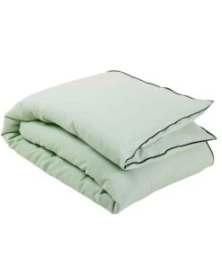 Madura Couvre-lits Housse D'édredon 90x200 Cm Tilleul Et Bourdon Noir En Lin